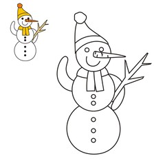 vector illustration of snowman
