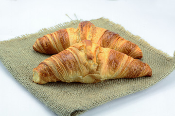 french croissant on a white background