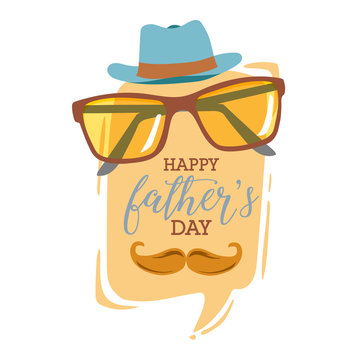 Happy Fathers day greeting card with typographic design. Vector illustration.