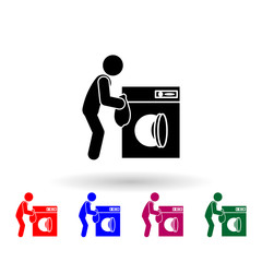 Man washing machine nolan icon. Simple glyph, flat vector of cleaning the house icons for ui and ux, website or mobile application
