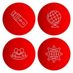 Set Of 4 Universal Icons For Mobile Application and websites