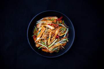 Korean spicy stir fried squid