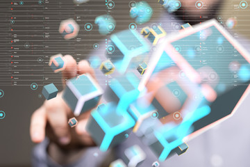 Abstract technology geometric and data