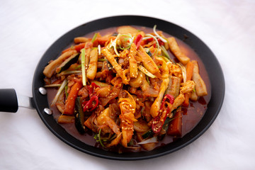 Korean spicy stir fried squid