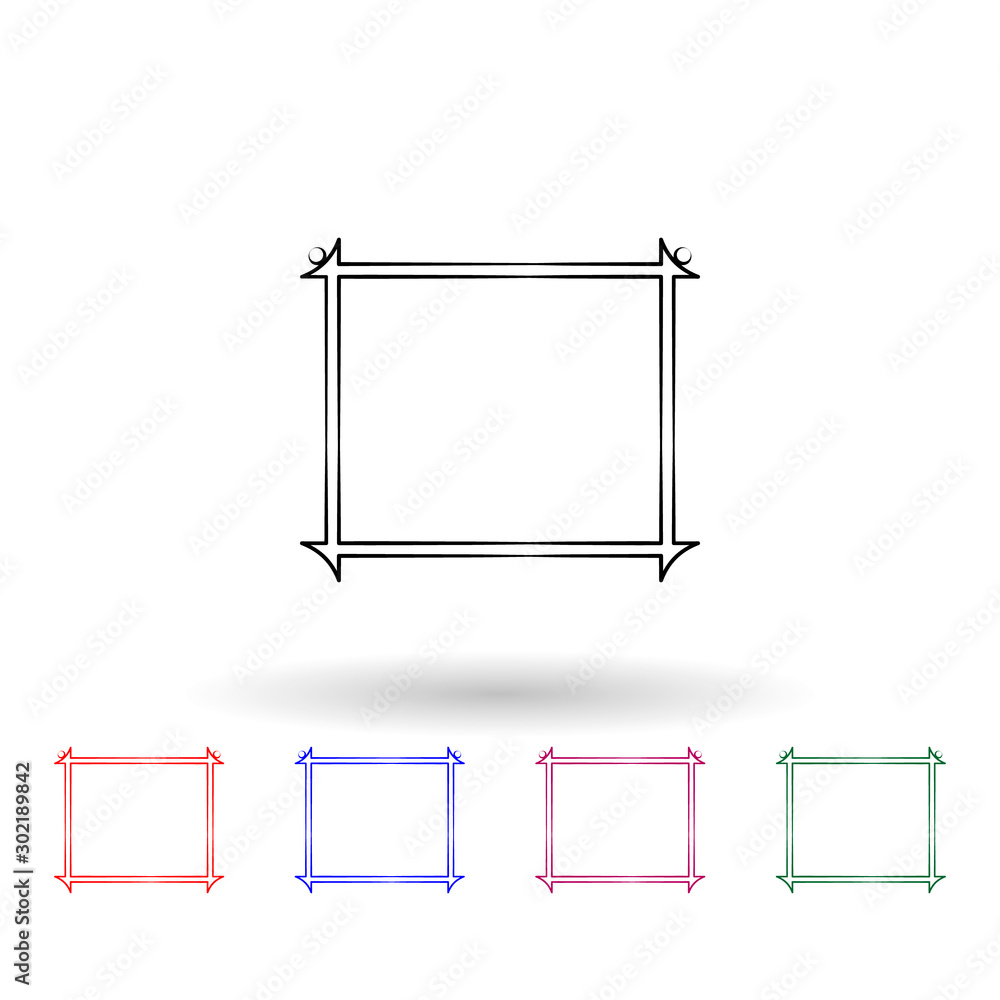 Poster decorativeframe and border multi color icon. simple thin line, outline vector of frame icons for ui 