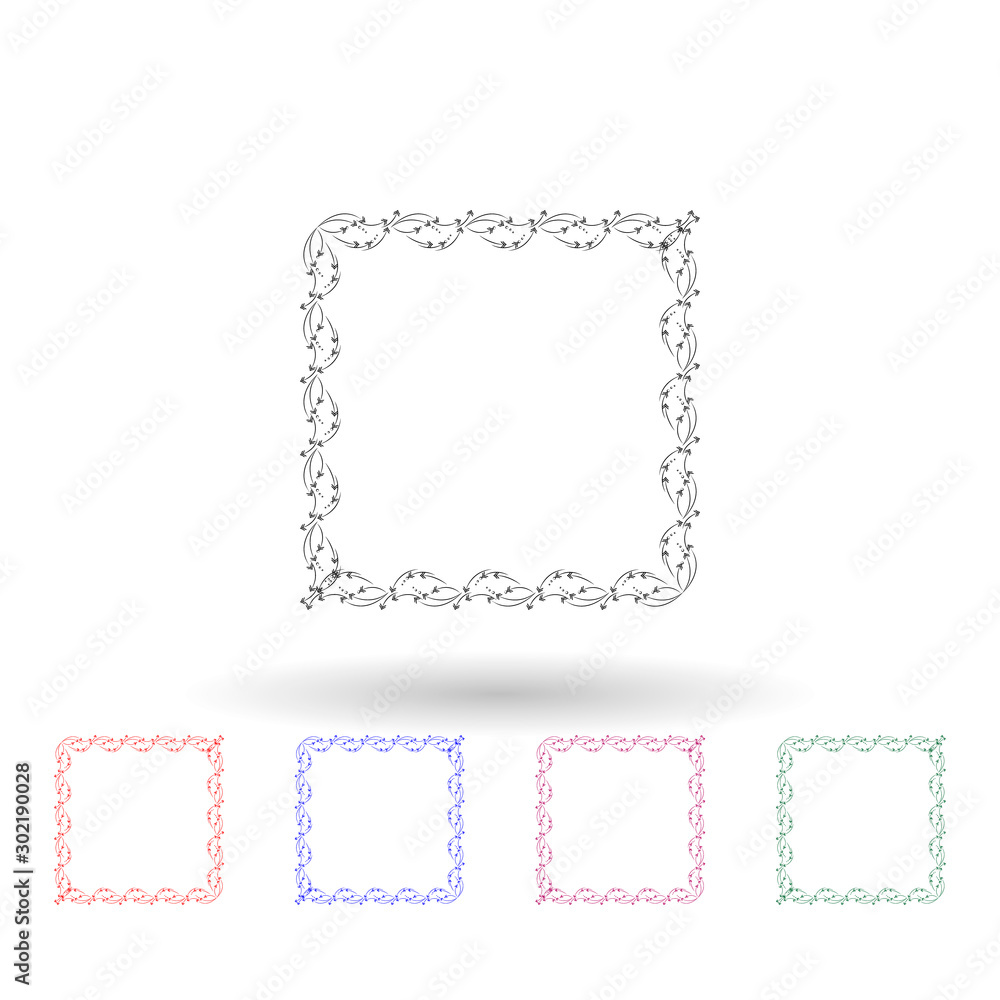 Aufkleber decorativeframe and border multi color icon. simple thin line, outline vector of frame icons for ui 