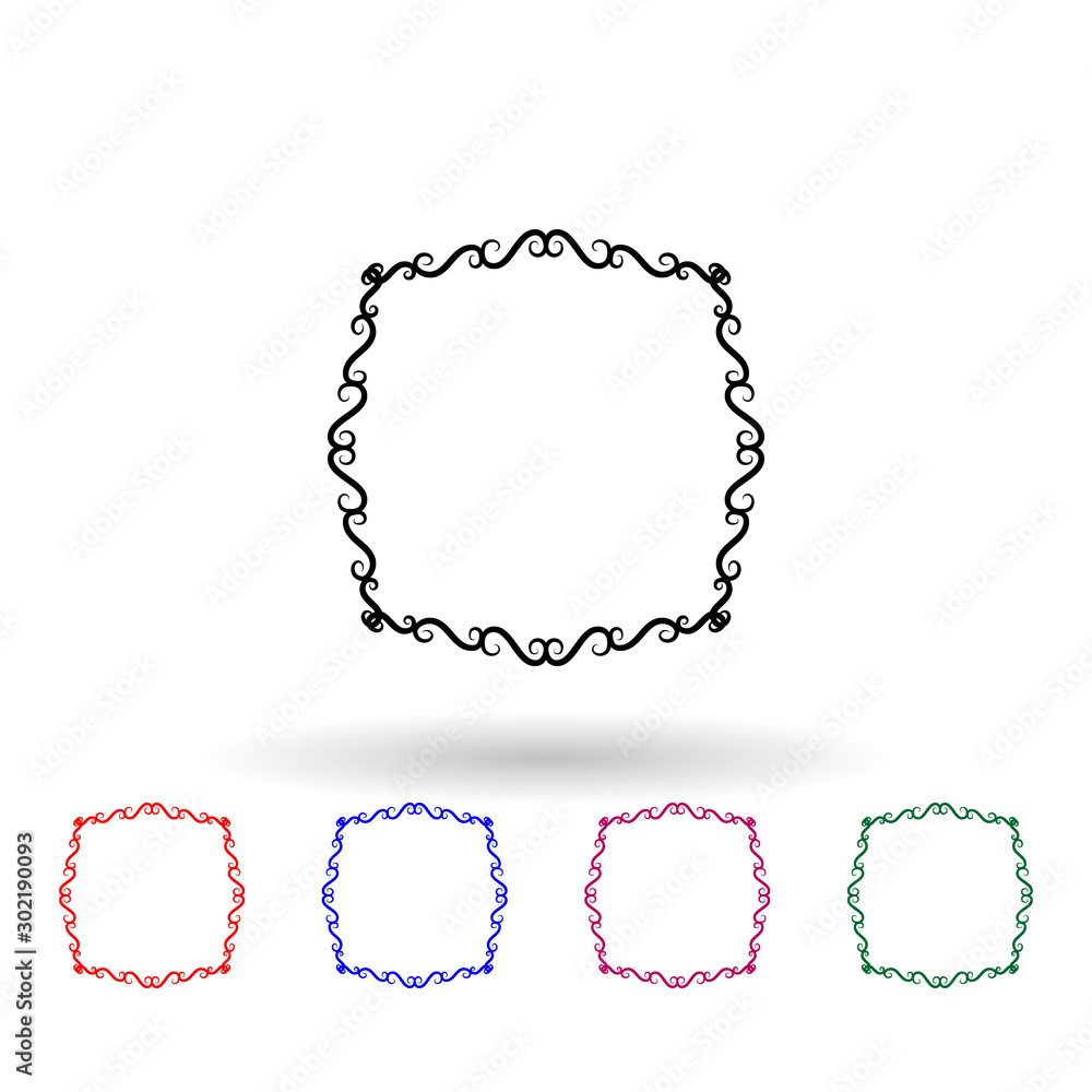 Poster decorativeframe and border multi color icon. simple thin line, outline vector of frame icons for ui 