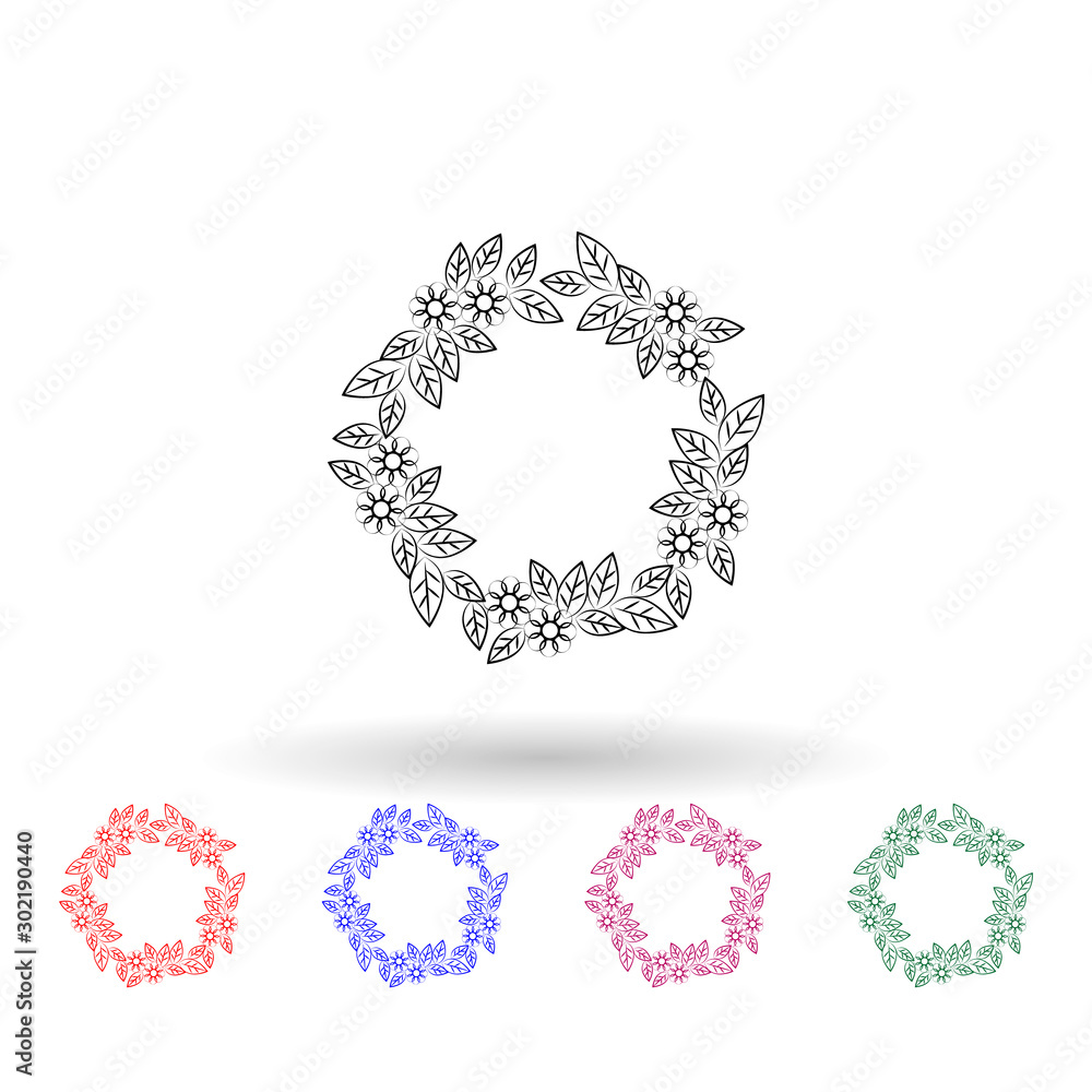 Poster decorativeframe and border multi color icon. simple thin line, outline vector of frame icons for ui 