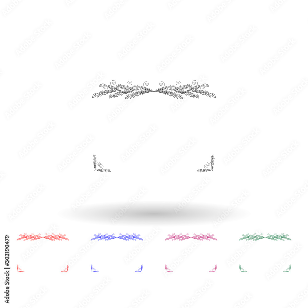 Poster decorativeframe and border multi color icon. simple thin line, outline vector of frame icons for ui 