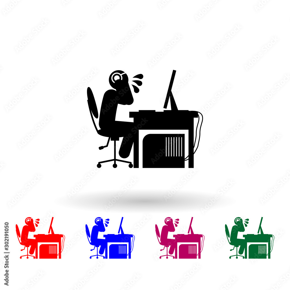 Poster man crying multi color icon. simple glyph, flat vector of gamer icons for ui and ux, website or mobi