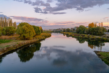 Fototapeta na wymiar Maritsa River during sunset
