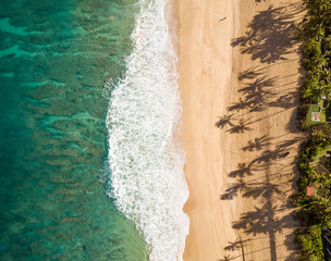 Aerial photo of a beach in Hawaii