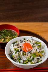 しらすご飯とお味噌汁