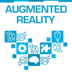 Augmented Reality Blue Squares Symbols Circuit Elements 