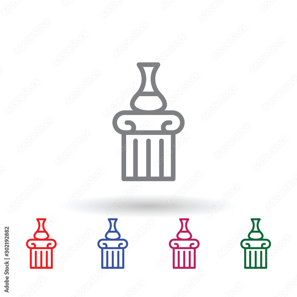 Poster amphora multi color icon. simple thin line, outline vector of mythology icons for ui and ux, website