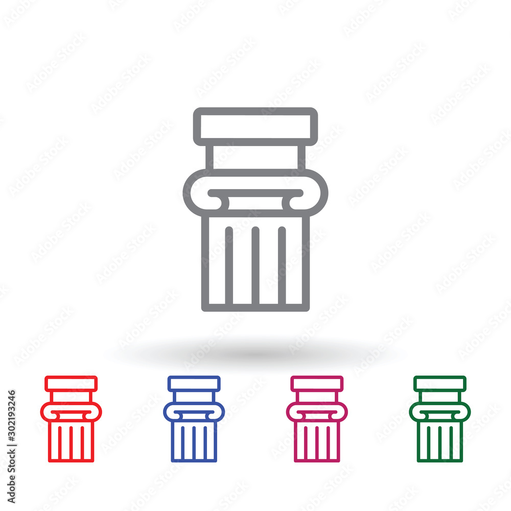 Poster column multi color icon. simple thin line, outline vector of mythology icons for ui and ux, website 