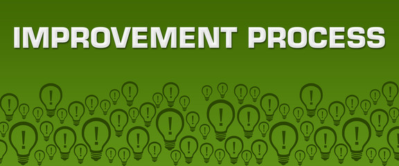Improvement Process Green Background Bulbs Bottom Text 