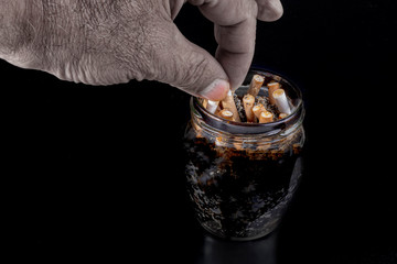 makeshift ashtray for secret smoking.