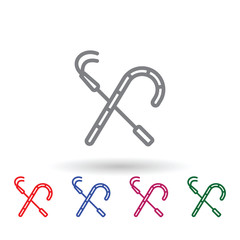 Crook multi color icon. Simple thin line, outline vector of mythology icons for ui and ux, website or mobile application