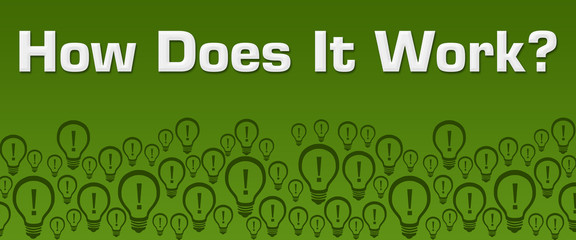 How Does It Work Green Background Bulbs Bottom Text 