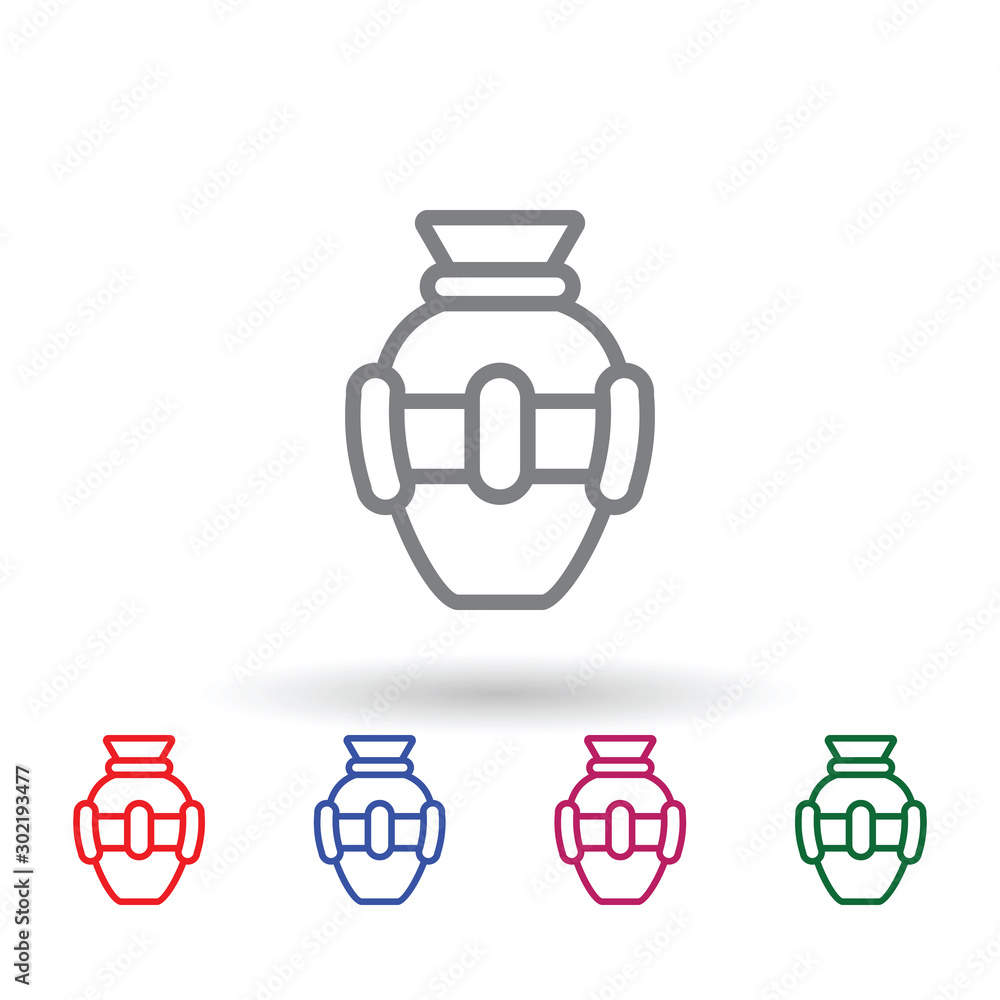 Poster vase multi color icon. simple thin line, outline vector of mythology icons for ui and ux, website or