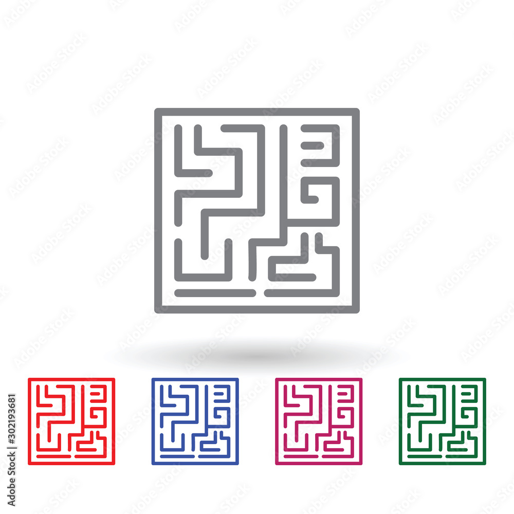Aufkleber labyrinth multi color icon. simple thin line, outline vector of mythology icons for ui and ux, websi