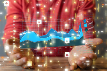 Candle stick graph chart of stock market investment trading