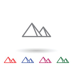 Pyramids multi color icon. Simple thin line, outline vector of mythology icons for ui and ux, website or mobile application