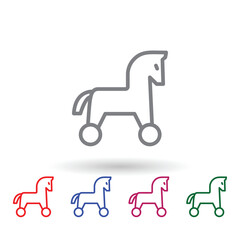 Trojan multi color icon. Simple thin line, outline vector of mythology icons for ui and ux, website or mobile application