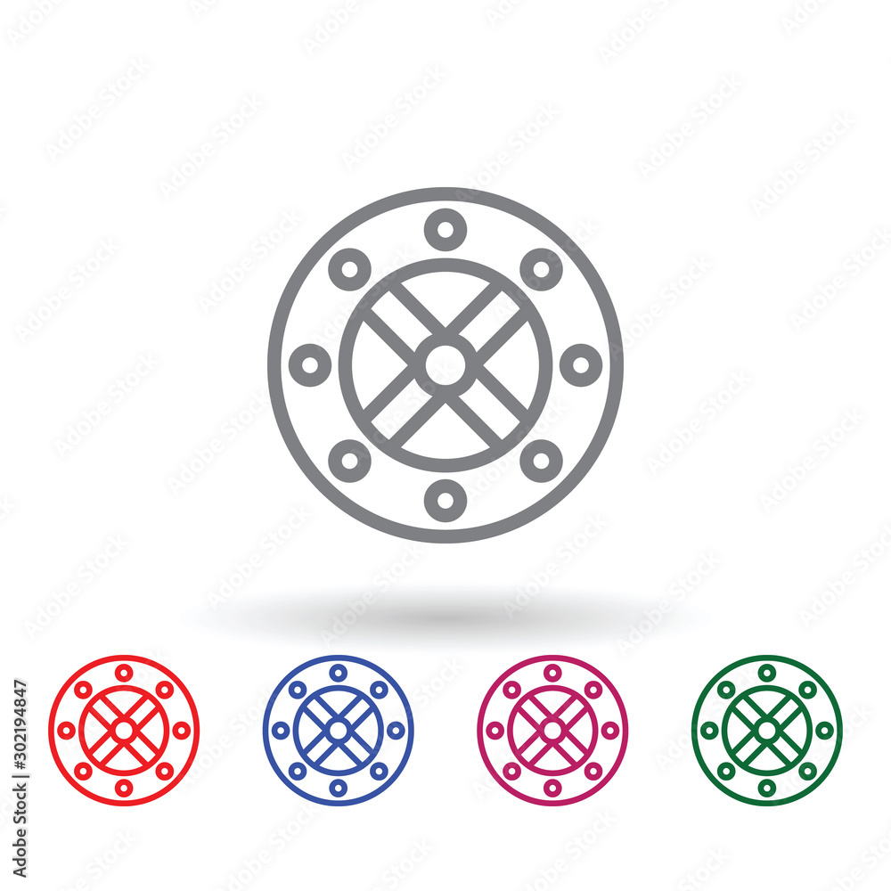 Poster viking, sew multi color icon. simple thin line, outline vector of mythology icons for ui and ux, web