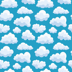 Clouds sky seamless pattern in cartoon style vector.