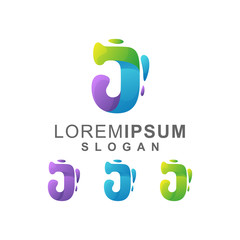 Colorful Abstract Letter J Logo Design