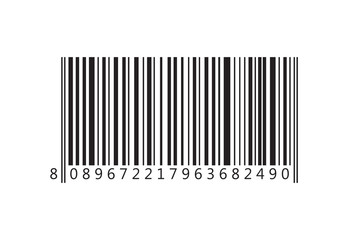 Barcode icon on a white background in a flat design. Vector illustration