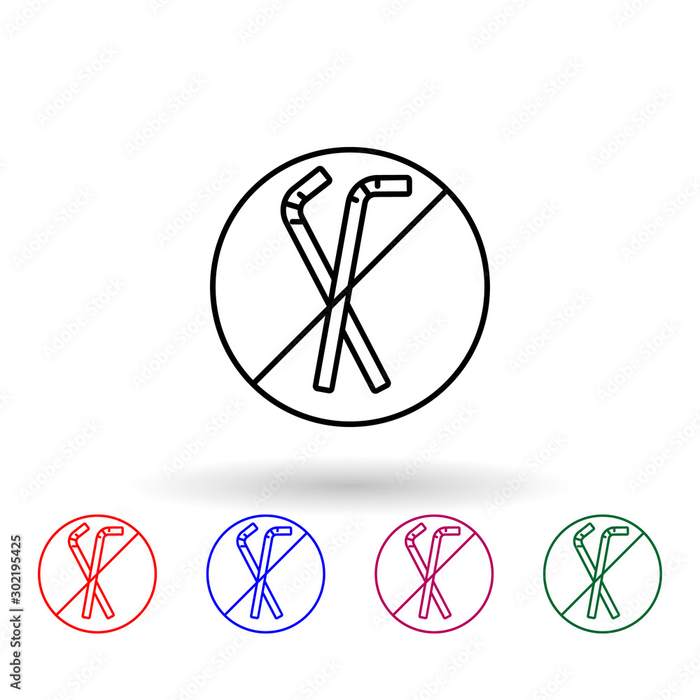 Poster no plastic straw multi color icon. simple thin line, outline vector of no plastic icons for ui and u