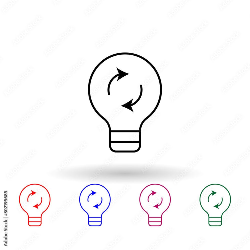 Aufkleber recycle, bulb, idea multi color icon. simple thin line, outline vector of no plastic icons for ui an