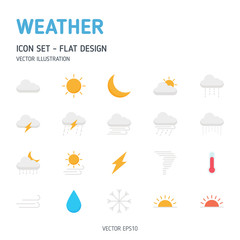 Weather icons. Flat weather icon set. Flat design vector. Vector icon.