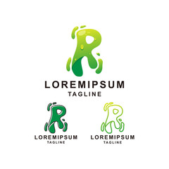 Fototapeta premium Colorful Abstract Green Letter R Logo Design