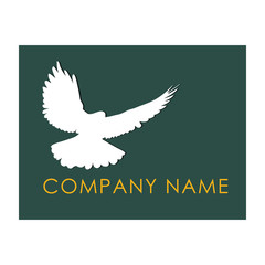 pigeon bird flying logo for branding and business