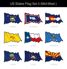 US States Flag Set - Mid West