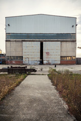 Fototapeta premium industrial door from an abandoned factory