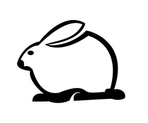 simple rabbit vector logo design