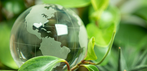 green earth concept glass sphere