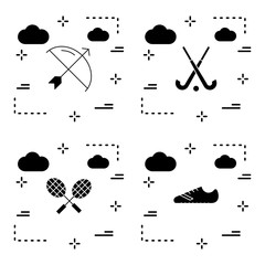 Set Of 4 Universal Icons For Mobile Application and websites