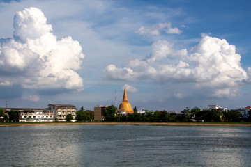 The clouds reflect the water surface during the rainy season in Thailand.