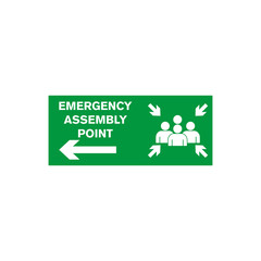 assembly point sign vector design template