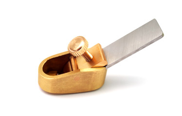 violin craftsman mini wood planer on a white background close-up