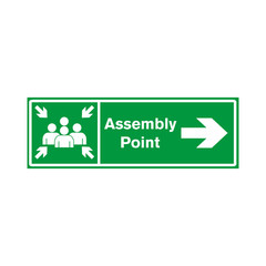 assembly point sign vector design template