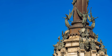 Monument of Christopher Columbus in Barcelona, Spain