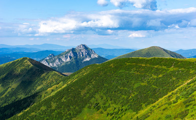 Beautiful view of the mountains on a sunny day in the summer. Western Carpathians, Slovakia, Little Fatra.