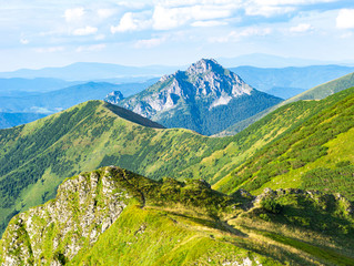 Beautiful view of the mountains on a sunny day in the summer. Western Carpathians, Slovakia, Little...